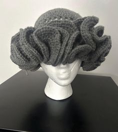 Grey or White Ruffle Crochet Mesh Hat.  Custom Orders welcome. Custom Orders are Made to Orders (not the White or Grey) Please allow 1 week time. Crochet Mesh Hat, Ruffle Crochet Hat, Ruffle Crochet, Hat Custom, Mesh Hat, Bucket Hats, Crochet Hat, Custom Orders, The White