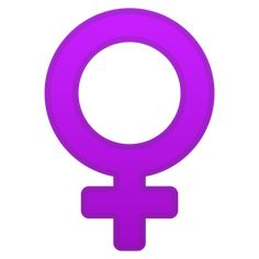 a purple female symbol on a white background