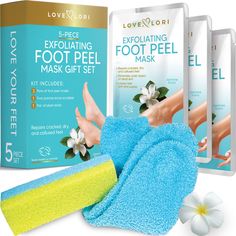 PRICES MAY VARY. BEAUTY & PERSONAL CARE: Perfect Christmas and Holiday gifts for women, our 5-piece foot treatment beauty gift sets are wonderful self care products to help someone relax, unwind, and offer their hard-working feet some TLC. Includes 3 foot peel masks, 1 pumice stone, and 1 pair of reusable moisturizing socks. FOOT SPA KIT CALLUS REMOVER: With baby foot peel foot exfoliator, pumice stone foot scrubber, and moisturizing socks, you can kiss rough, hard calluses goodbye! Our foot pee Self Care Gifts, Peeling Mask, Stocking Stuffers For Women, Foot Mask, Foot Spa, Pumice Stone, Gift Sets For Women, Amazon Beauty Products, Care Kit