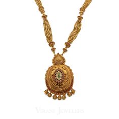 This is a 22K antique gold-finish ruby, Kundan, and emerald stones necklace with an Indian design. This antique Indian ruby necklace is alterable with a snare closure. It has a gold weight of 150.8 grams. Yellow Gold Round Kundan Necklace Temple Jewelry, Yellow Gold Round Kundan Necklace In Temple Style, Yellow Gold Round Kundan Temple Necklace, Ornate Kundan Necklace In 22k Yellow Gold, Ornate 22k Yellow Gold Kundan Necklace, Yellow Gold Kundan Necklace With Intricate Design, Ornate Yellow Gold Necklace With Meenakari, Traditional Oval Filigree Necklaces, Ornate Yellow Gold Meenakari Necklace