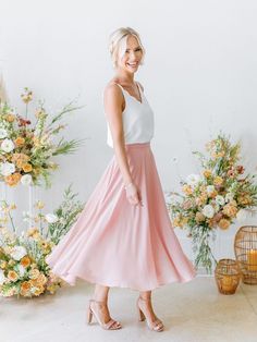 Midi Bridesmaids Dress Chiffon Dress Bridal Shower Dress Elegant Bridesmaid Dress With Flared Skirt, Voluminous Long Skirt For Bridesmaids, Long Summer Skirt For Bridesmaid, Flowy Tiered Skirt For Brunch, Flowy Gathered Skirt For Brunch, Elegant Long Skirt For Bridesmaids, Bridesmaid Full Maxi Skirt, Summer Bridesmaid Full Skirt, Flowy Pleated Party Skirt