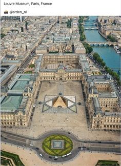 an aerial view of the grand place in paris, with its surrounding courtyard and gardens