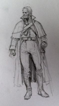 a drawing of a man dressed in medieval clothing