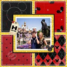 a couple posing for a picture in front of mickey mouse's castle