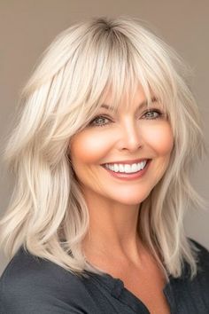 Medium Shag Hairstyles, 2015 Hair, Long Shag Hairstyles, Choppy Bob Hairstyles For Fine Hair, Blonde Highlights On Dark Hair, Easy Care Hairstyles, Grey Hair Transformation, Layered Haircuts For Medium Hair, Shaggy Bob