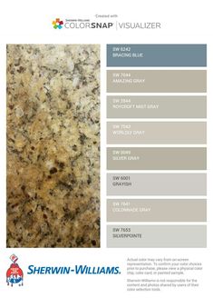 the color scheme for this granite counter top