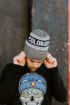 Colorado beanie and long sleeve shirt Long Sleeve Shirt, Sleeve Shirt, Long Sleeve Shirts, Black White, Hairstyles, Black And White, Hair Styles