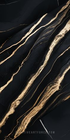 an abstract black and gold marble textured wallpaper with white lines on the edges