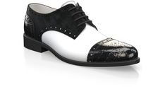 Men`s Derby Shoes are handcrafted by individual order. Upper material is made by leather, stamped leather, suede. Insole and lining materials - leather. Your new shoes will be handcrafted especially for you and delivered for free to your home or office in 1-2 weeks. Included option for free return and remake if the shoes do not fit.Only now all this is available at an exclusive price of $187.00.Proceed with you order now. Designer Leather Cap Toe Shoes, Luxury Leather Dress Shoes With Rubber Heel Cap, Luxury Leather Dress Shoes With Suede Lining, Luxury White Leather Dress Shoes, Luxury Leather Cap Toe Shoes With Suede Lining, Luxury Leather Shoes With Suede Lining And Cap Toe, Elegant Italian Suede Leather Shoes, Semi-formal Leather Derby Shoes With Textured Sole, Low-top Leather Derby Shoes With Perforated Toe