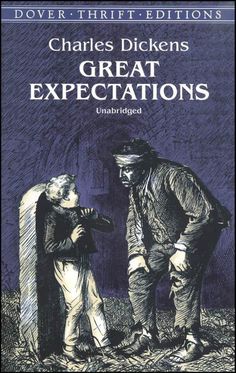 a book with an image of two men standing next to each other and the title great expectations