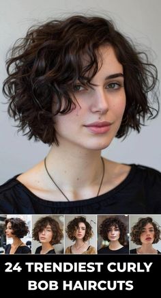 Short Curly Bangs Hairstyles, Pixie For Black Women, Shoulder Length Curly Bob, Chin Length Curly Hair, Layered Curly Bob, Short Curly Hair With Layers, Fine Curly Hair Cuts, Bob 2023