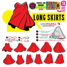 the instructions for how to make a long skirt