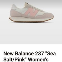 Style # Ws237ga Like New In Box. Worn Once. Pink New Balance Sneakers With Branded Insole, Pink New Balance Sneakers With Rubber Sole, Stone Pink New Balance, New Balance Pink Lace-up Sneakers, New Balance 237, Shoes New Balance, New Balance Shoes, Sea Salt, New Balance