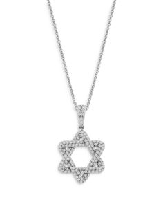 Bloomingdale's Fine Collection Diamond Star of David Pendant Necklace in 14K White Gold, 0.33 ct. t.w. - Exclusive Diamond Star Of David Necklace For Formal Occasions, Formal Diamond Star Of David Necklace, Formal Star Of David Diamond Necklace, Fine Jewelry Diamond Necklace With Star Of David, Star Of David Diamond Jewelry For Formal Occasions, Formal Diamond Star Of David Jewelry, Formal Star Of David Diamond Jewelry, Formal Star Of David Jewelry With Diamond Accents, Star Of David Pendant