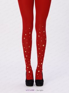 ► ► Superb quality red opaque tights with gold star print on the lover legs. The pattern has satin finish. Very elegant tights. ❤️❤️❤️ Subscribe and get 15% instant discount in my Etsy shop! http://bit.ly/virivee-discounts Don't miss out! Few letters per year, no spam, unsubscribe anytime. ►► SIZES S-M-L sizes available. Please check the size chart (it is the last picture), as it could be different from other brands' sizing. If you are between two sizes, choose the bigger one (size up). . ► ►QUA Red Thigh-high Tights For Party, Thigh High Hosiery For Winter Parties, Red Stretch Stockings For Party, Stretch Red Stockings For Party, Red Fitted Hosiery For Party, Fitted Red Hosiery For Party, Fitted Red Party Hosiery, Fitted Red Stockings For Party, Fitted Red Legwear For Party