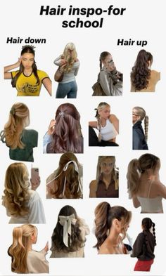 Hair Inspiration School, Hairstyles For Europe, Hair Styles For Theme Park, Amusement Park Hairstyles Summer, Hair Inspo For School Easy, Hairstyles For Down Hair, Sylvia Core Aesthetic, Hairstyle Summer 2024, Summer Hairstyles 2024