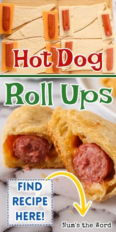 hotdog roll ups with text overlay