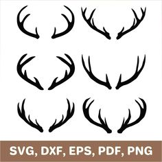 the silhouettes of deer's horns are shown in black and white