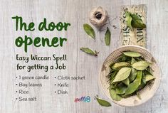 'The Door Opener': Wiccan Chant Bag for Getting a Job Lucky Spell, Wiccan Chants, Money Spells That Work, Prosperity Spell, Getting A Job, Easy Spells