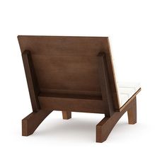 a wooden chair with a glass seat on it