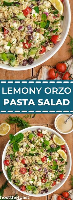 lemony orzo pasta salad with fresh herbs and tomatoes