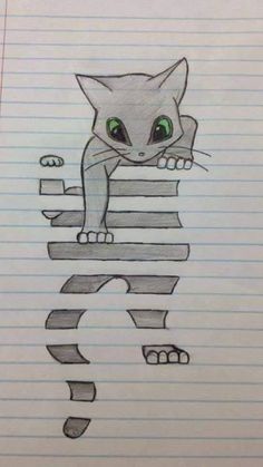 a drawing of a cat sitting on top of a stack of books with the word's name written in it