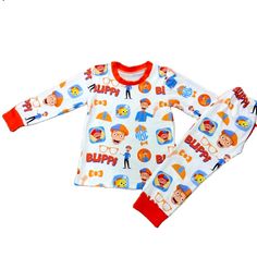 Blippi Unisex Kid's Pajamas Orange Sleepwear Boys Girls Youtube Star Size 2t 3t 4t 95% Cotton 5% Spandex White Cartoon Print Sleepwear Set, Cute White Sleepwear With Character Print, Cute White Character Print Sleepwear, White Cartoon Print Sets For Playtime, White Cartoon Print Playtime Sets, White Cartoon Print Playtime Set, White Character Print Sleepover Sets, White Character Print Bedtime Sets, White Playwear Set With Character Print