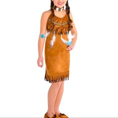 Brown Western Fringe Dress Child Standard Costume Theater Child 7-10 Years. Condition Is "New With Tags". Fast Shipping. Bundle Snd Save. Western Fringe Dress, Pocahontas Cosplay, Fringe Dress, Pocahontas, Kids Costumes, Kids Dress, Theater, Halloween Costumes, Kids Shop