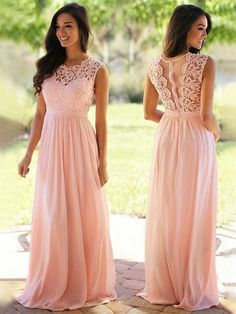 A-Line Bridesmaid Dress Jewel Neck Sleeveless Elegant Floor Length Chiffon / Lace with Sash / Ribbon / Pleats 2023 2024 - $131.99 Bridesmaid Dresses Lace Top, Cheap Floor, Blush Dress, Coral Blush, Luxury Vehicles, Lace Bridesmaids, Floor Length Prom Dresses, Pink Bridesmaid Dresses, Chiffon Evening Dresses