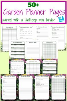 the garden planner pages are lined up and ready to be used