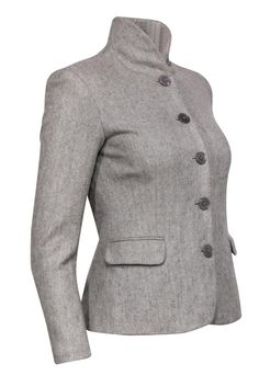 Grab this metallic, subtle statement piece today with some classic style by Ralph Lauren! Made with a soft cashmere and wool blend, this is a timeless piece to pair with your favorite sheath dresses. Size 4 49% Cashmere, 49% Wool, 2% Polyester Front button closures Rounded notch neckline Exterior pockets Metallic finish Some padding in shoulders Waist 32" Sleeve 22" Shoulder to hem 22.5" Timeless Tailored Ralph Lauren Blazer, Timeless Ralph Lauren Tailoring Blazer, Timeless Ralph Lauren Tailored Blazer, Classic Ralph Lauren Tweed Jacket For Business, Classic Ralph Lauren Wool Tweed Jacket, Ralph Lauren Formal Tweed Jacket For Fall, Ralph Lauren Wool Tweed Jacket For Work, Formal Fitted Ralph Lauren Tweed Jacket, Ralph Lauren Fitted Tweed Jacket For Formal Occasions