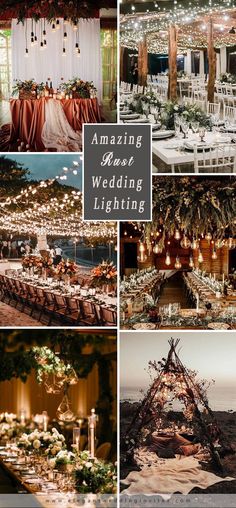 an image of wedding lighting and decorations