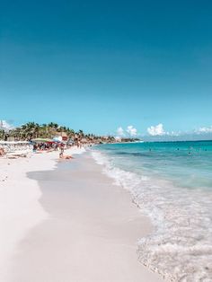 the beach is clean and ready to be used for swimming or playing in the water