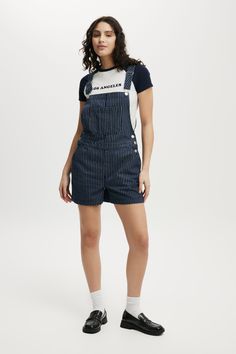 Short Denim OverallCotton On Women - Short Denim Overall - Apollo StripeCotton On | Women | Clothing | Shorts | Denim ShortsCotton On | Women | Clothing | Shorts | Denim ShortsCotton On | Women | Clothing | Shorts | Denim Shorts Relaxed Fit Cotton Shortalls, Cotton Relaxed Fit Shortalls, Cotton Shortalls With Relaxed Fit, Casual Striped Denim Shorts, Casual Striped Denim Jean Shorts, Casual Blue Shorts With Vertical Stripes, Blue Cotton Shortalls, Striped Denim Shorts, Size 12 Women