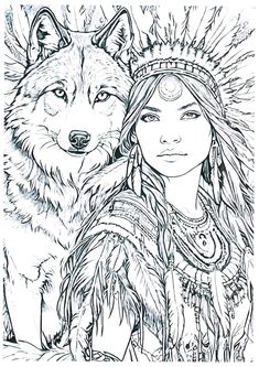 Native Coloring Pages, Indian Coloring Pages, Couple Coloring Pages, American Drawing, Native American Tattoo, Colouring In Pages, Warrior Drawing, Farm Animal Coloring Pages, Coloring Pages Inspirational