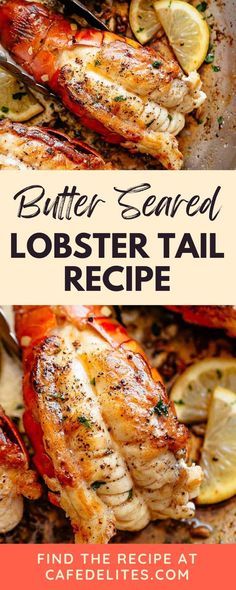 lobster tail recipe with lemons and parsley on the side