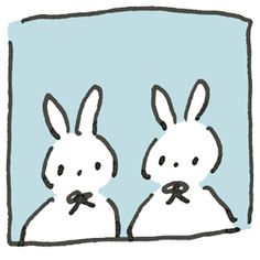 an image of two rabbits looking out the window