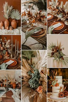 Terracotta and sage wedding palette with natural decor. Sage Green And Terracotta Wedding, Rose Gold Wedding Palette, Wedding Alcohol Calculator, Sage Table, Earth Tones Wedding, Navy And Sage, Wedding Palettes, Best Wedding Websites, Father Daughter Dance Songs