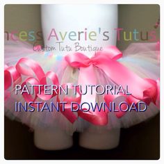 a tutu with pink bows on it and the words pattern tutor instant download