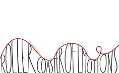 a drawing of a roller coaster with the words roller destination written in red on it