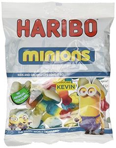 a bag of harbo minions sitting on top of a table