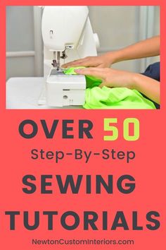 the sewing machine is being used to sew with text over 50 step - by - step