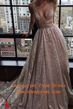 Enjoy the party with Anneprom Chic A-line Prom Dress,Silver Tulle V-Neck Rhinestone Evening Dress Party Dress: Sparkly Ball Gown, Robes Glamour, Mode Tips, Beauty Dress, Glitter Dress, 가을 패션, Gorgeous Gowns, Long Prom Dress