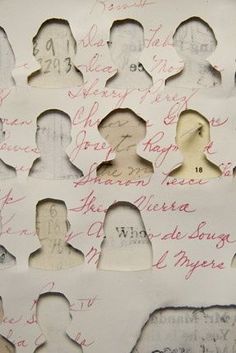 a piece of paper that has been altered to look like many people's heads