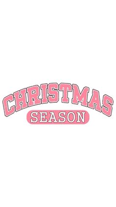 the words christmas season are in red and pink