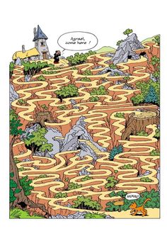 an image of a cartoon map that looks like a maze