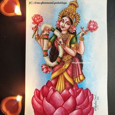 a painting of a hindu god on paper