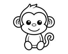 a cartoon monkey sitting on the ground