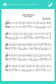 Auld Lang Syne (traditional) Piano Sheet Music | Rookie Level Piano Practice, Interactive Video, Auld Lang Syne, Robert Burns, Easy Piano, The Piano