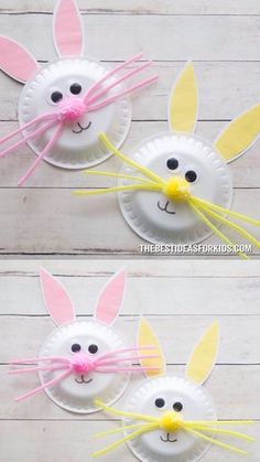 paper plate crafts with bunny ears on them